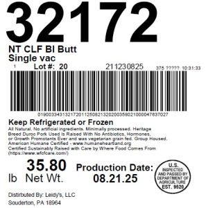 NT CLF BI Butt Single vac