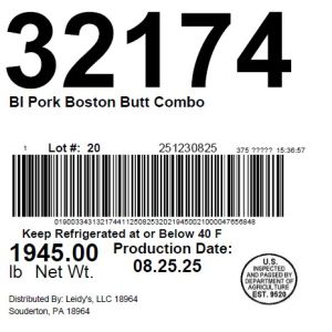 BI Pork Boston Butt Combo