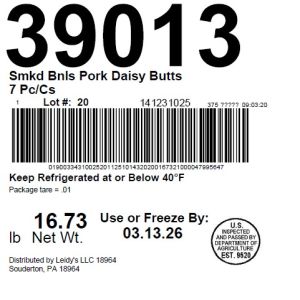 Smkd Bnls Pork Daisy Butts 7 Pc/Cs