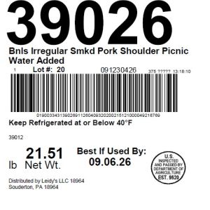 Bnls Irregular Smkd Pork Shoulder Picnic Water Added