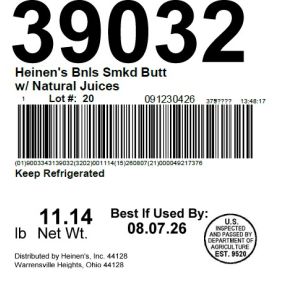 Heinen's Bnls Smkd Butt w/ Natural Juices