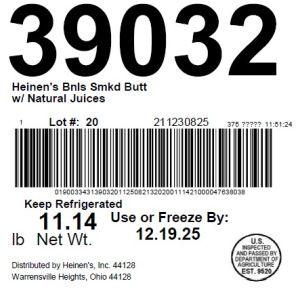 Heinen's Bnls Smkd Butt w/ Natural Juices