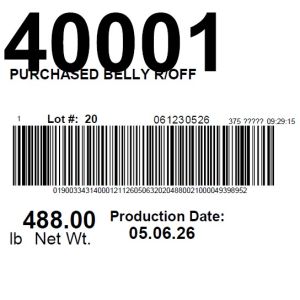 PURCHASED BELLY R/OFF
