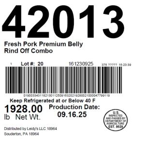 Fresh Pork Premium Belly Rind Off Combo