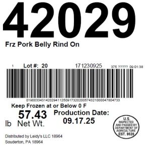 Frz Pork Belly Rind On