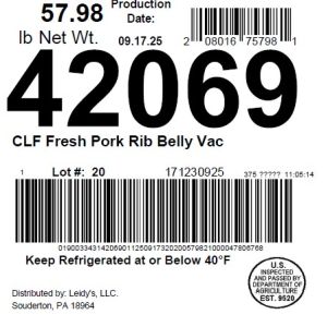 CLF Fresh Pork Rib Belly Vac
