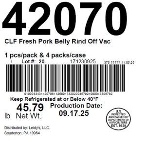 CLF Fresh Pork Belly Rind Off Vac