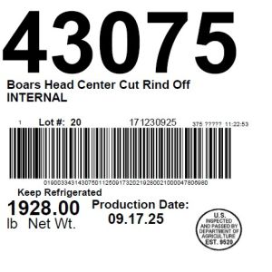 Boars Head Center Cut Rind Off INTERNAL