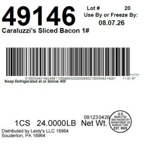 Caraluzzi's Sliced Bacon 1#