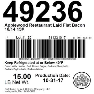 Applewood Restaurant Laid Flat Bacon