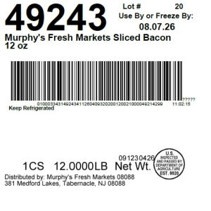 Murphy's Fresh Markets Sliced Bacon 12 oz