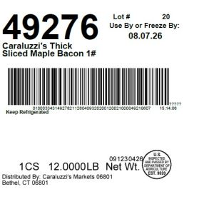 Caraluzzi's Thick Sliced Maple Bacon 1#