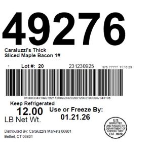 Caraluzzi's Thick Sliced Maple Bacon 1#