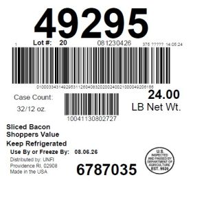 Sliced Bacon Shoppers Value