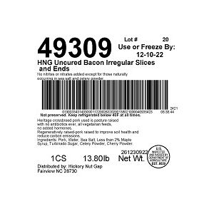 HNG Uncured Bacon Irregular Slices and Ends