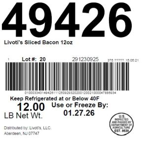 Livoti's Sliced Bacon 12oz