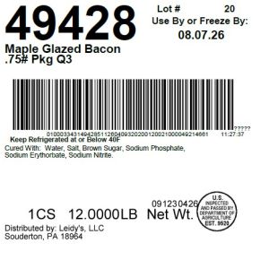 Maple Glazed Bacon .75# Pkg Q3