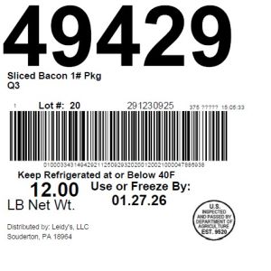 Sliced Bacon 1# Pkg Q3