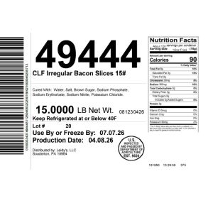 CLF Irregular Bacon Slices 15#