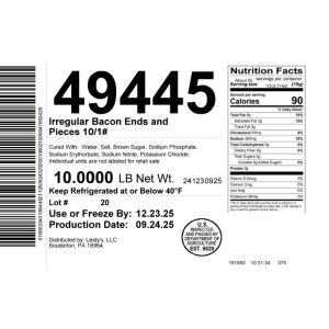 Irregular Bacon Ends and Pieces 10/1#