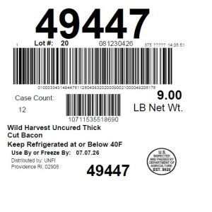 Wild Harvest Uncured Thick Cut Bacon