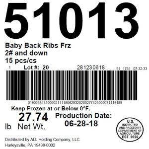 Pork Baby Back Ribs Frz