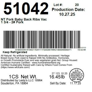 NT Pork Baby Back Ribs Vac 1 3/4 - 2# Pork