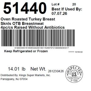 Oven Roasted Turkey Breast Sknls OTB Breastmeat