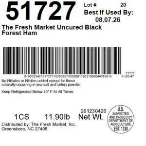The Fresh Market Uncured Black Forest Ham