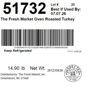 The Fresh Market Oven Roasted Turkey