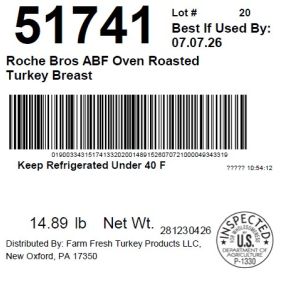 Roche Bros ABF Oven Roasted Turkey Breast