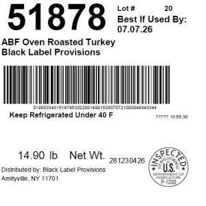 ABF Oven Roasted Turkey Black Label Provisions