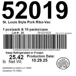 St. Louis Style Pork Ribs-Vac