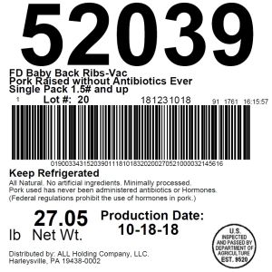 FD Baby Back Ribs-Vac