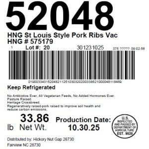 HNG St Louis Style Pork Ribs Vac HNG # 575179