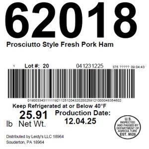 Prosciutto Style Fresh Pork Ham