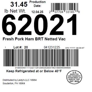 Fresh Pork Ham BRT Netted Vac