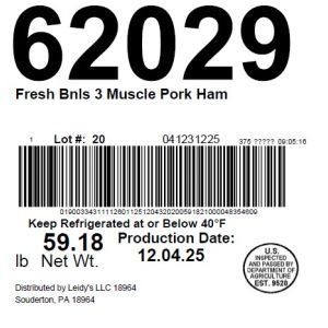 Fresh Bnls 3 Muscle Pork Ham