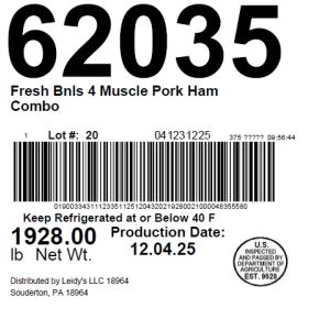 Fresh Bnls 4 Muscle Pork Ham Combo