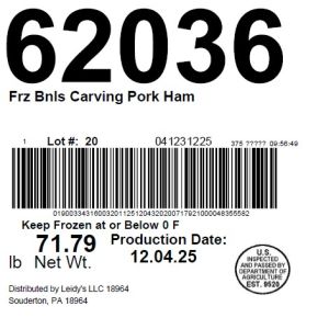 Frz Bnls Carving Pork Ham