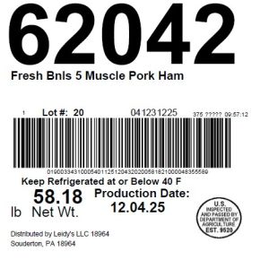 Fresh Bnls 5 Muscle Pork Ham