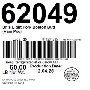 Bnls Light Pork Boston Butt (Ham Pcs)