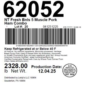 NT Fresh Bnls 5 Muscle Pork Ham Combo