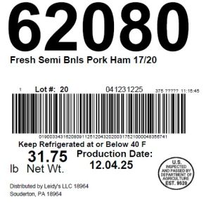 Fresh Semi Bnls Pork Ham 17/20