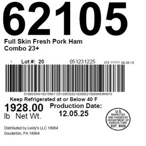 Full Skin Fresh Pork Ham Combo 23+