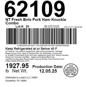NT Fresh Bnls Pork Ham Knuckle Combo