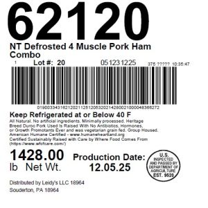 NT Defrosted 4 Muscle Pork Ham Combo