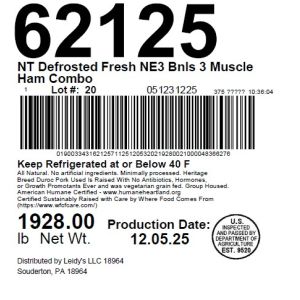 NT Defrosted Fresh NE3 Bnls 3 Muscle Ham Combo