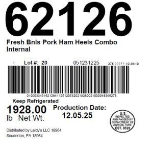 Fresh Bnls Pork Ham Heels Combo Internal