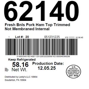 Fresh Bnls Pork Ham Top Trimmed Not Membraned Internal